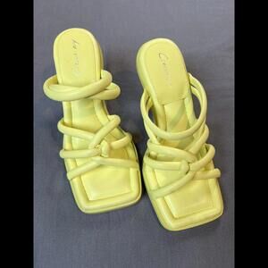 Sam Edelman Sandals Womens Size 5.5 Square Toe‎ Slide On Lime Green